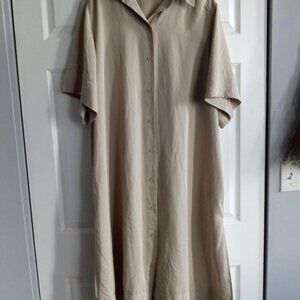 H&M Button Down Maxi Dress in Tan